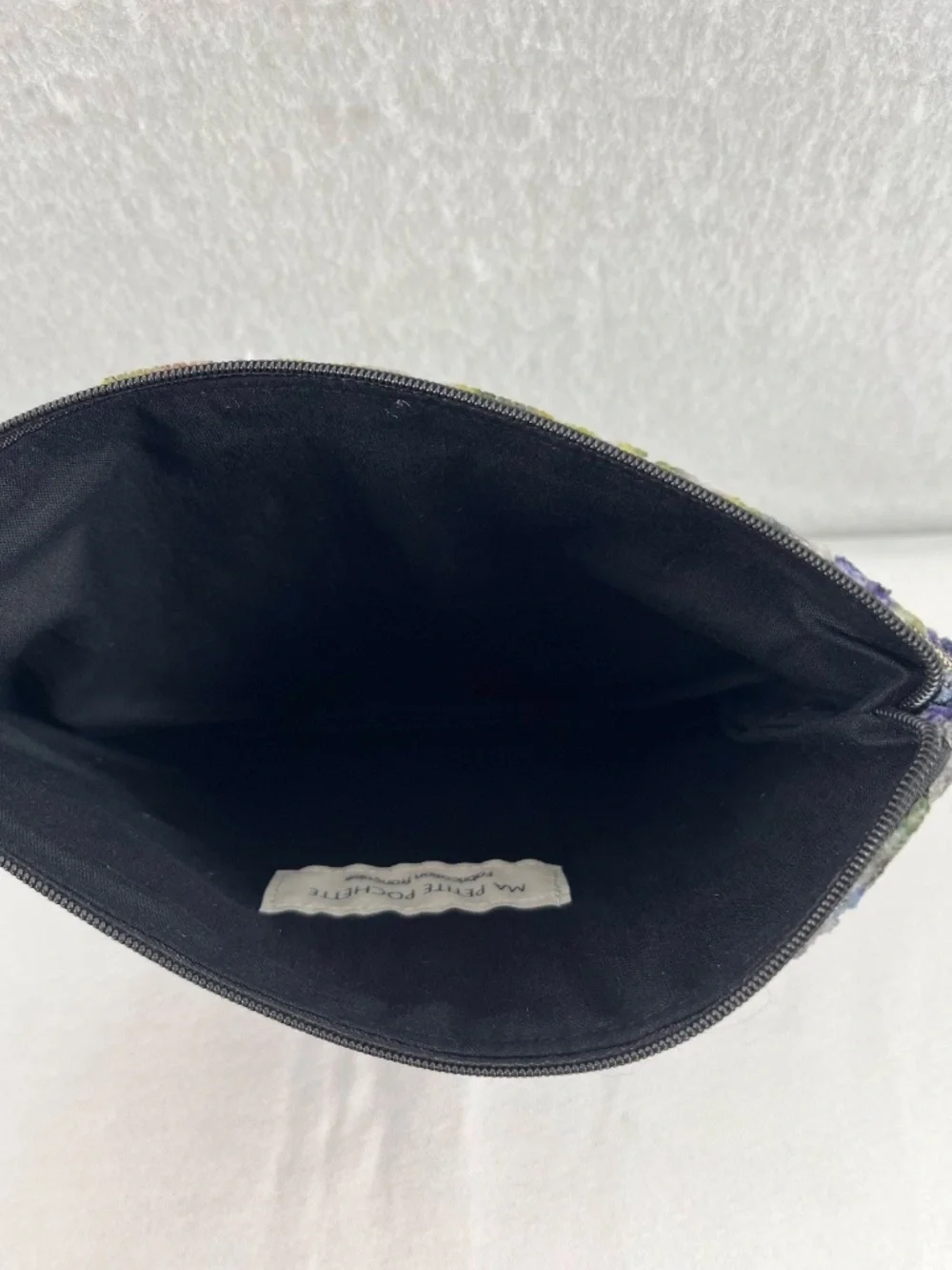 Ma Petite Pochette Handmade Upcycled Velvet Travel Pouch Abstract Make-up Luxury